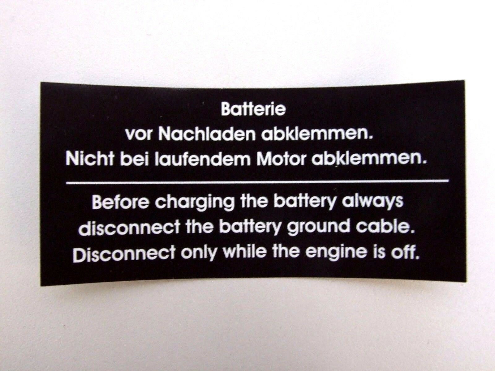 Sticker disconnect battery before recharging BMW 2000 C, CA, CS CS-23NKC