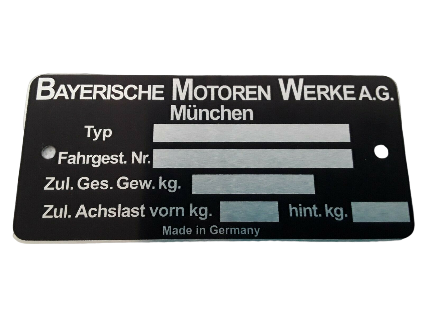 Nameplate blank BMW 1500 - 2000 tii CS-631012NK