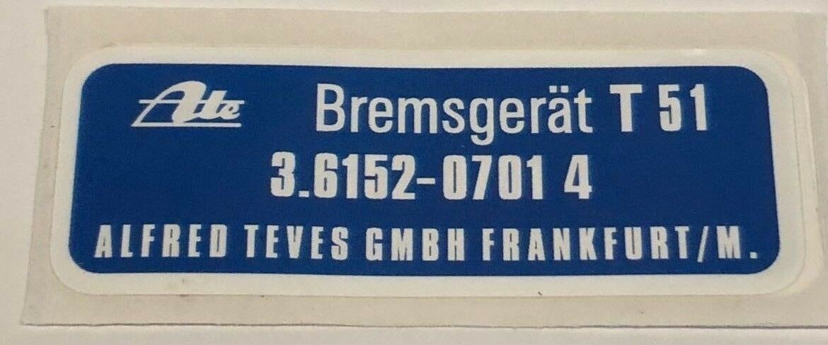 Sticker brake booster BMW 2000 C, CA, CS CS-31NKC