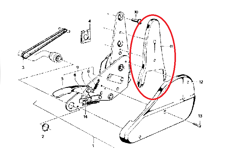 Cover seat fitting left top BMW E3 2500 - 3,3 Li CS-853353E3